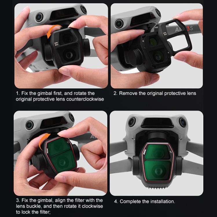 For DJI Air 3S BRDRC Camera Lens Filter, UV, CPL, ND8, ND16, ND32, ND64, NIGHT, 3 in 1 CPL UV ND16, 4 in 1 CPL ND16-64, 6 in 1 ND8-64 UV CPL For DJI Air 3S BRDRC Camera Lens Filter, UV, CPL, ND8, ND16, ND32, ND64, NIGHT, 3 in 1 CPL UV ND16, 4 in 1 CPL ND16-64, 6 in 1 ND8-64 UV CPL
